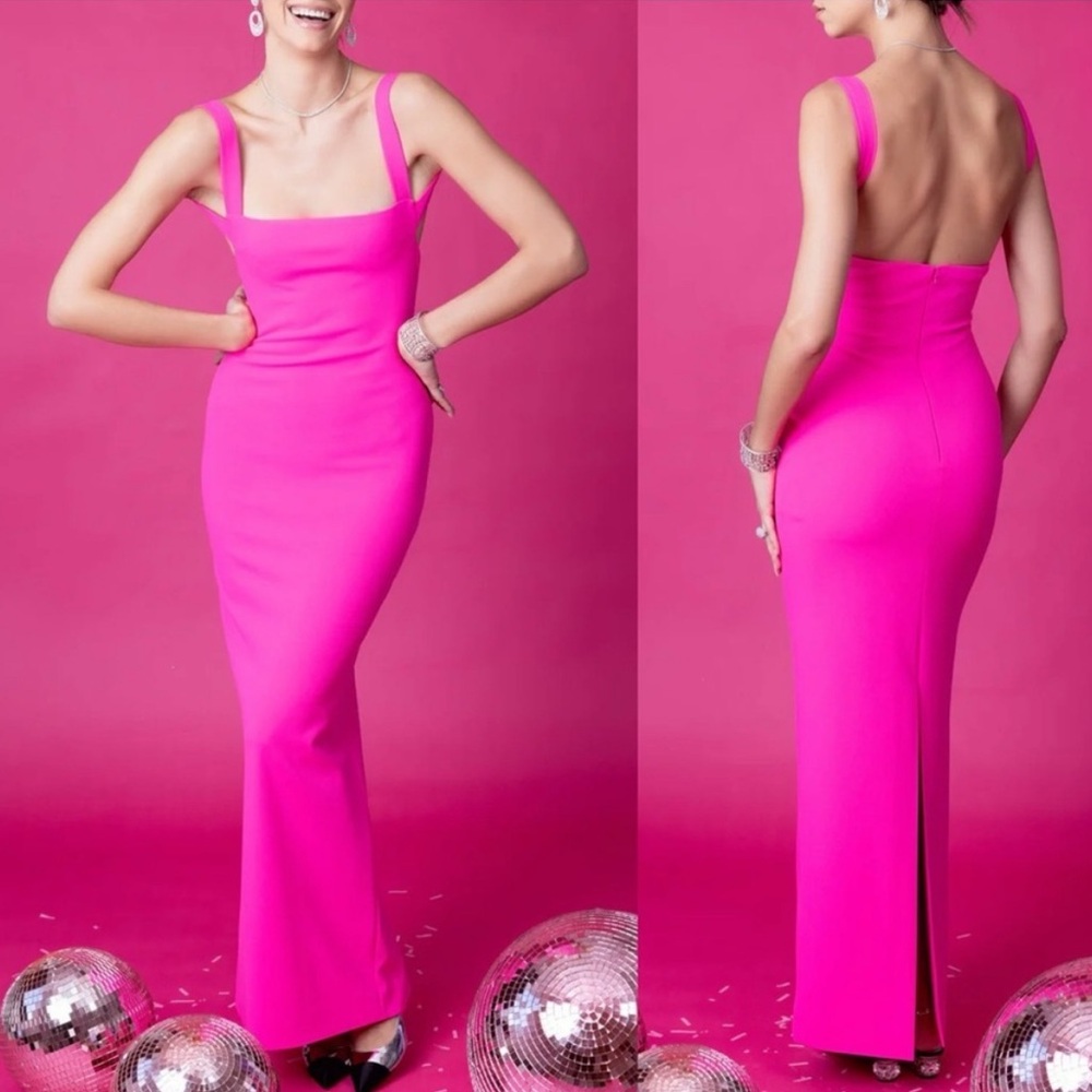 Solace London Vibrant Pink Maxi Dress